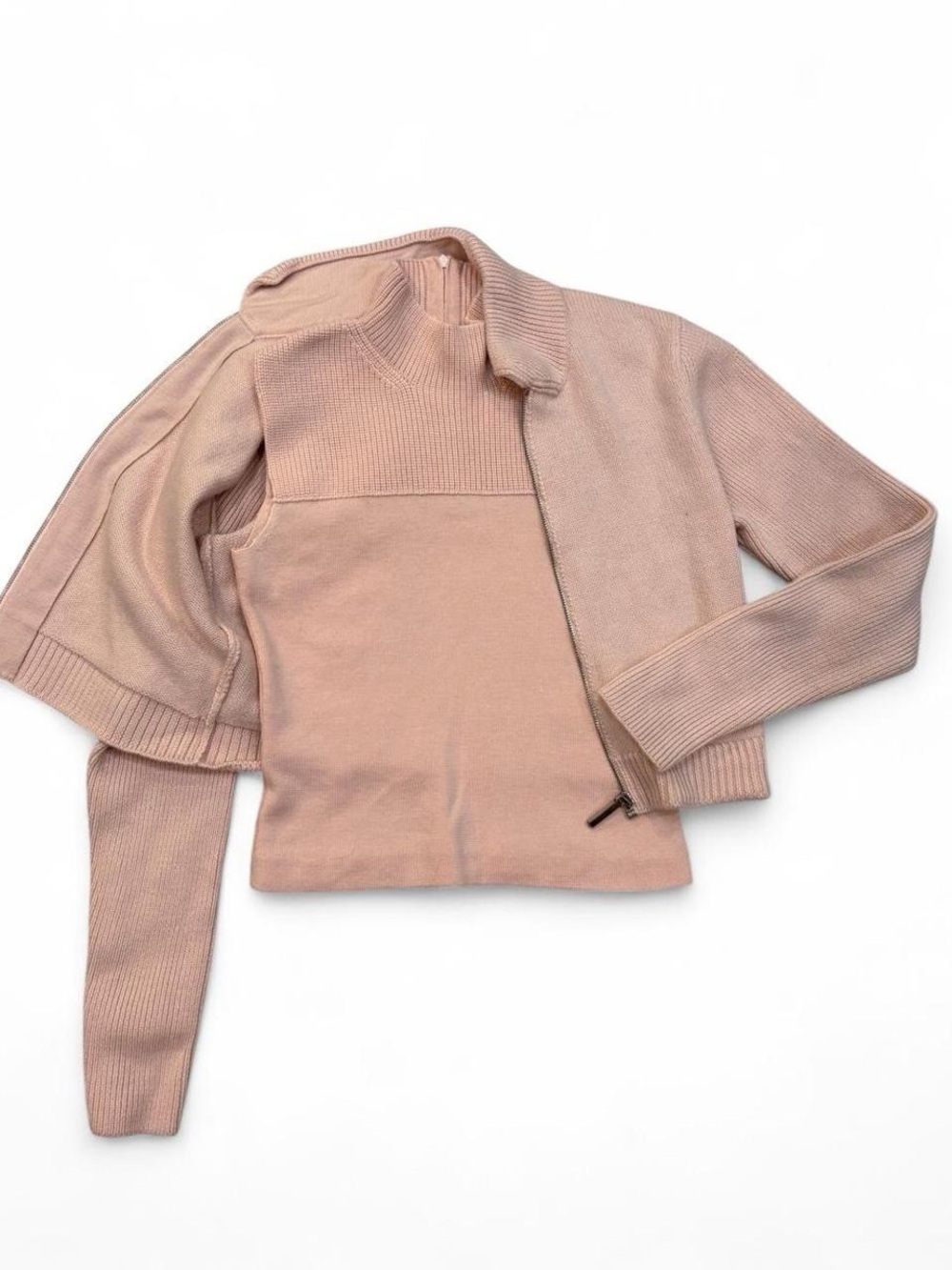 Women’s Lightweight Mock Neck Sweater with matching jacket - Blush Pink